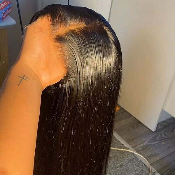 straight human hair wig